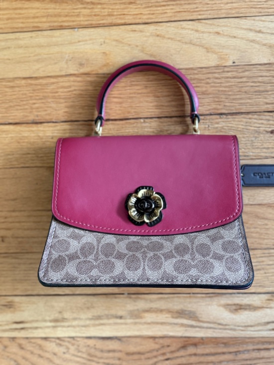 Coach Handbags - Coach 79274 Parker Top Handle Sig Tan Dusty Pink